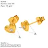 Pendientes Europeos y Americanos de Acero Inoxidable con Forma de Corazón y Flor Hueca con Circonita Pendientes de Acero de Titanio de Alta Gama Pendientes para Mujer