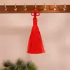 Franja de Borla de Três Folhas de 8cm Acessórios para Joias DIY Pingente Estilo Antigo Saco Tecido Pequena Borla Atacado