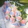 Ramo de flores artificiales de color azul hielo falso, adornos florales, arreglo floral, foto de alto valor de color, regalo DIY, flores decorativas para sala de estar