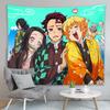 Demon Slayer Tapiz Tapiz Anime Tela de Fondo Amazon Wish Transfronterizo Tapiz de Dibujos Animados Pintura Colgante Impresión Digital