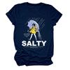 Estación Independiente de Ebay Europea y Americana Ropa Casual y Cómoda para Mujer Salada Todo Allí Sabores Camiseta de Manga Corta con Cuello Redondo