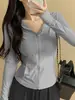 Ropa de protección solar de seda helada de corte entallado para mujer, abrigo de verano fino, fresco y antiultravioleta, ropa deportiva transpirable para exteriores.