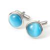 Zhuofan JOVAN coloridos gemelos redondos multicolor ojo de gato mancuernillas de alta gama botones franceses para hombre