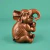Par de Ornamentos de Elefante de Cobre Auspiciosos, Artesanato de Cobre para Casa ou Escritório, Decorações Fofas de Elefante, Presente de Inauguração de Loja