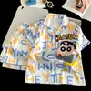 Pijamas de Seda de Hielo para Niños, Estilo Delgado de Verano, Lindo Conjunto de Manga Corta con Dibujos Animados para Niñas, Adecuado para Niñas Mayores, Ropa para el Hogar con Aire Acondicionado