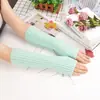 Máquina de Tricô Horizontal 30cm Aquecedores de Braço, Mangas Coloridas, Aquecedores de Braço Quentes de Tricô Estilo Coreano para Mulheres, Item Quente da Moda High Street de Inverno