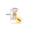 Henson G23/F136 Aleación de Titanio Compacto y Exquisito Estilo de Rosca Interna Lazo Stud para Labio Solar Stud para Cartílago de la Oreja Joyería para Piercing