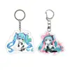 Chaveiro Acrílico Transparente Camada Dupla Suporte de Anime DIY Pingente de Desenho Animado Argola de Chaveiro Chave de Carro Dupla Face