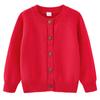 Ropa para Niños Primavera y Otoño 2026 Suéter de Algodón Cardigan de Color Sólido con Cuello Redondo para Niños y Niñas Suéter Cardigan de Otoño e Invierno para Niños 2026
