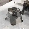 Banquinho Pequeno Transparente Espesso para Casa Banquinho Quadrado para Sala de Estar Banquinho Empilhável para Mesa de Centro Banquinho Baixo Antiderrapante para Banheiro Infantil