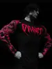 Breathedivinity Marca de Moda Americana Estilo Oscuro Camiseta de Manga Larga para Hombre Top Elástico para Deporte y Fitness