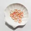 Nuevo Estilo Flor de Cerezo Estampada en Oro con Bordes Dorados y Plateados 15 mm Pétalos Perlados de Dos Tonos Materiales Hechos a Mano para Bricolaje Accesorios para el Cabello de Estilo Antiguo Ramo