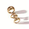 Anillos de Moda Europeos y Americanos Transfronterizos, Elegantes y Sencillos, Estilo de Lujo Ligero, Forma Geométrica de Superficie Lisa para Mujer, Conjunto de Anillos de Alta Gama
