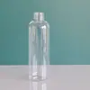 Botella PET de 200 ml, hombro redondo, transparente, botella para hidrosol, agua de esencia, loción, recarga cosmética, botella vacía con tapa de plástico normal