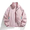 Chaqueta ligera de estilo deportivo con cuello alto, unisex, adecuada para primavera y otoño, holgada y versátil, cortavientos deportivo, prenda exterior adelgazante y elegante