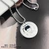 Colgante de collar de acero de titanio europeo y americano estilo hip-hop para hombre colgante de perla colgante retro joyería de aleación collar de acero inoxidable