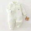 Macacão fino de algodão para bebê outono e inverno, acolchoado e espesso, casaco de algodão para recém-nascido 40g, roupa de peça única unissex para bebê, conjunto de algodão de primavera