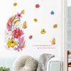 Fanxi FX-B118 - Pegatinas decorativas de pared con plumas de colores y flores de dibujos animados para la entrada del dormitorio infantil