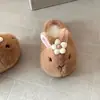 Lindas Pantuflas de Algodón de Peluche de Conejito para Niñas, Otoño/Invierno 2026, para el Hogar, Antideslizantes, Cómodas, Cálidas, de Punta Cerrada, Peludas
