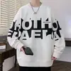 Sudadera pesada de talla grande para hombre y mujer, corte holgado, casual, versátil, tipo jersey, manga larga, cuello redondo, talla extragrande
