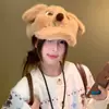 Gorra de Pato de Dibujo Animado para Perro Enfadado Peludo para Mujer, Boina Cálida de Invierno para Cabeza Grande de Estudiante, Gorra de Béisbol Versión Grande