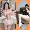 Lencería Sexy Blanca Pura Encaje Princesa Tutú Falda Pura Deseo Bordado Malla Espalda Descubierta Linda Chica Mono