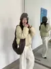 Chamarra acolchada acanalada para mujer 2026 nuevo estilo coreano de invierno cuello alto corte holgado para personas petite, abrigo acolchado de plumón de pato blanco, moderno
