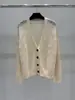 BORBOTIE Ropa de punto para mujer 2026 Producto nuevo Primavera y Otoño BC Hueco Cuello en V Patrón de hojas Cardigan casual holgado