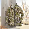 2025temu sitio web independiente otoño e invierno nuevo cárdigan con estampado de flor de anacardo chaqueta acolchada de un solo botón abrigo de algodón para mujer