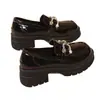 Mocasines para mujer 2026 nuevo modelo de otoño, punta redonda, piel brillante, estilo británico, suela gruesa, slip-on que aumenta la altura, zapatos de colegiala