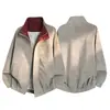 Nueva Chaqueta de Cuero PU Tie-Dye para Hombre Otoño/Invierno 2026, Cuello Alto a la Moda, Cuero Mate, Chaqueta de Retazos Rojos, Ropa de Abrigo para Hombre