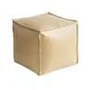 Puf para preguiçoso, sofá para guardar roupas velhas não utilizadas, banquinho baixo para bay window da sala, banquinho de couro, almofada de couro, tatame