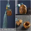 Sándalo Verde Calado Pixiu Loto Calabaza Montaña Colgante Adorno Colgante Bolsa de Incienso Tallado en Madera Joyería Llavero Colgante