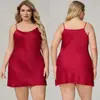 Bata de Satén y Gasa Lisa Tallas Grandes Wenhua para Mujer, Camisola Sexy de Verano, Ropa de Casa Sencilla Dq3586