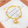 Caballo mecedor de estrella de la suerte esmaltado en oro antiguo, pulsera de anillo de correr de colores, pulsera de cuentas Dopamine Disco para novia