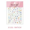 Manicura Linda de Verano con Pegatinas de Conchas, Estrellas de Mar, Carpas, Buena Suerte, Uñas DIY, Uñas con Rostro de Océano, Decoración DIY