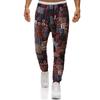 Comércio Exterior Outono 2025 Novo Calça Masculina Tendência Estampa Floral Retrô Étnica Algodão e Linho Casual Slim Fit Calça Longa