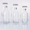 Botella de Vidrio Transparente Espesa para Bebidas al por Mayor, Botella de Vidrio para Jugos, Botella Redonda para Té de Leche, Botella para Café Cold Brew con Tapa