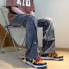 Jeans Retro para Hombre 2024 Diseño Primavera Pantalones Bootcut Marca Trendy Americana High Street Pantalones Rectos Sueltos Lavados