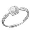 Anillo de Cadena Cuadrado de Diamante Brillante de Circonita Plateada para Mujer, Anillo Llamativo para el Dedo Índice, Anillo Personalizado, Estilo Moderno