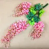 Flor de Glicínia Simulada, Flor de Feijão, Flor Falsa Criptografada, Flor Artificial, Planta Verde, Teto da Sala de Estar, Flor de Trepadeira Pendurada na Parede, Decoração de Casamento Atacado