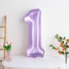 Globo de Película de Aluminio Digital Color Gelatina de Cristal Morado de 32 pulgadas Decoración de Cumpleaños para Niños y Adultos Montaje de Escena para el Primer Año