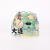 Ímãs de Geladeira de Cidade em Acrílico, Ímãs de Geladeira Estilo Chinês Original, Ímãs Decorativos de Presente, Artesanato Cultural e Criativo, Lembranças de Viagem
