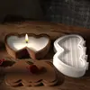 Poppy Yeso Cemento Pala Negra un Corazón Doble Caja de Almacenamiento Apilable Molde de Silicona Molde para Taza de Vela de Aromaterapia