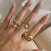 Juego de 3 anillos de moda de venta caliente europea y americana, de oro, con apertura irregular, nicho, moderno, personalidad, elegante, para mujer