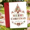 Cartão de Saudação Árvore de Natal com Padrão Retrô para Envio Direto Transfronteiriço Envelope de Bênçãos de Natal e Ano Novo Cartão de Mensagem de Feriado