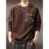 Sudadera de Patchwork de Pana Estilo Retro Americano de Gama Alta para Hombre, Nueva Colección Otoño 2026, Suéter de Punto Pesado de Marca de Tendencia para Hombre