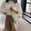Bolso tejido para mujer, nuevo bolso de hombro informal de moda 2023, popular bolso cruzado de verano, bolso de mano tipo cubo