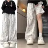 Pantalones Anchos Estilo Americano Talla Grande 150kg para Mujer Primavera/Verano 2026 Delgados Estampado de Perro de Dibujos Animados Sueltos Adelgazantes Casuales Pantalones Yamamoto