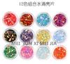 Joyería para Uñas Hoja de Mijo Marquesa Gota de Agua Lentejuela Parche Esmalte de Uñas Fototerapia Decoración Maquillaje de Ojos Set de 12 Colores